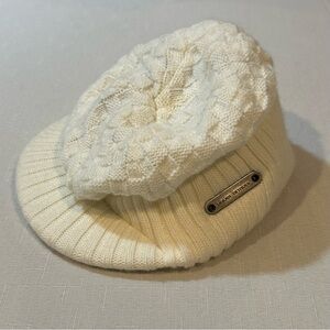 Under Armour Cable‑Knit Visor Beanie • Cream • OS • Knit Newsboy Style